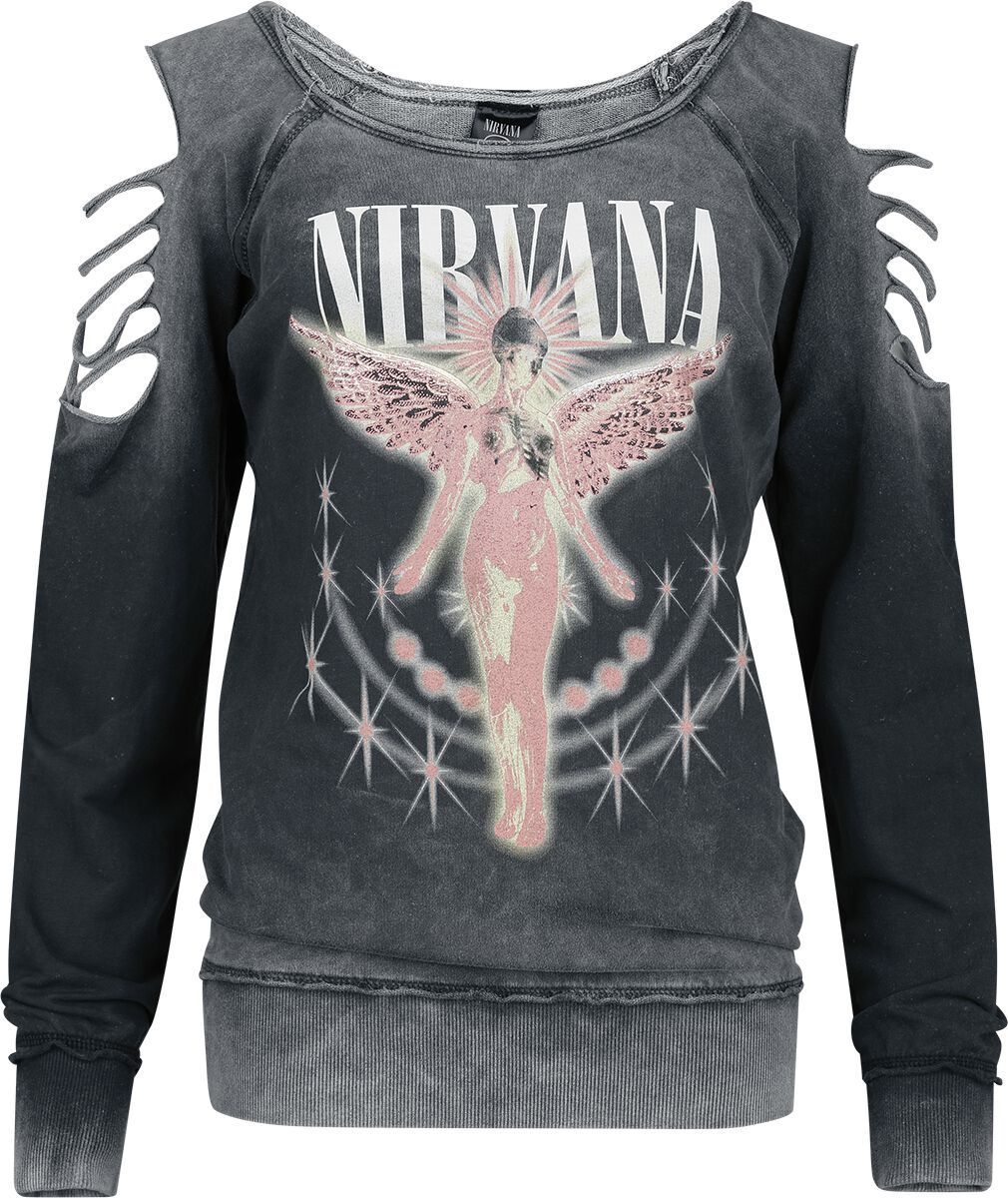 Nirvana Coloured Angels Dámská mikina charcoal - RockTime.cz