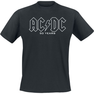 AC/DC 50 Years Logo History Tričko černá - RockTime.cz