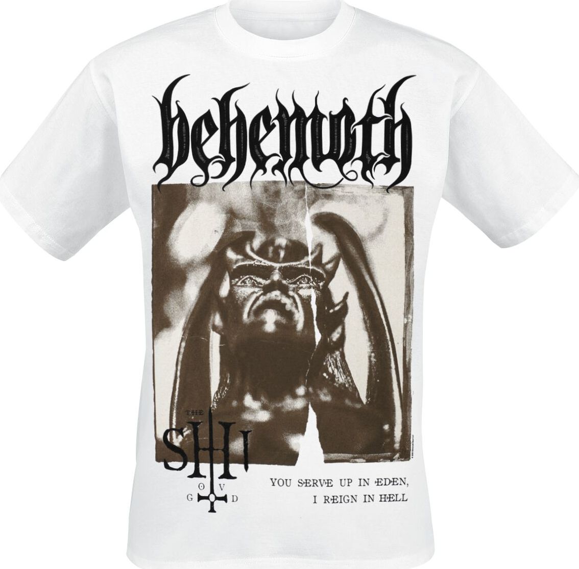 Behemoth The Shit ov God - Sepia Parchment V2 Tričko bílá - RockTime.cz