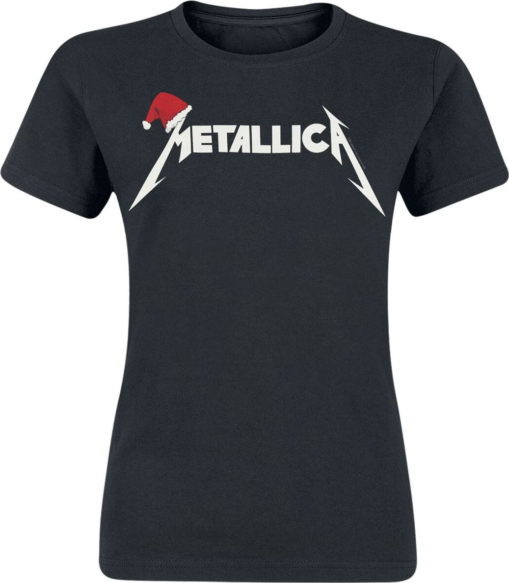 Metallica Santa Hat Logo Dámské tričko černá - RockTime.cz