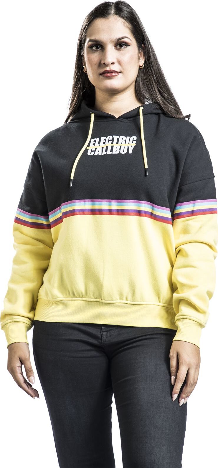 Electric Callboy EMP Signature Collection - Girl Kapuzenpullover Dámská mikina s kapucí cerná/žlutá - RockTime.cz Electric Callboy EMP Signature Collection - Girl Kapuzenpullover Dámská mikina s kapucí cerná/žlutá - RockTime.cz