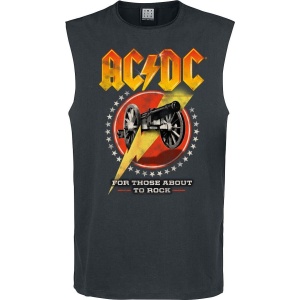 AC/DC Amplified Collection - For Those About To Rock Tank top charcoal - RockTime.cz