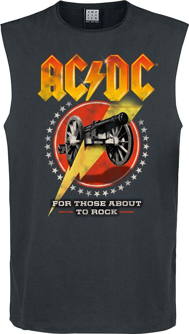 AC/DC Amplified Collection - For Those About To Rock Tank top charcoal - RockTime.cz