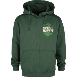 Dropkick Murphys Anchor Admat Green Mikina s kapucí na zip tmave zelená