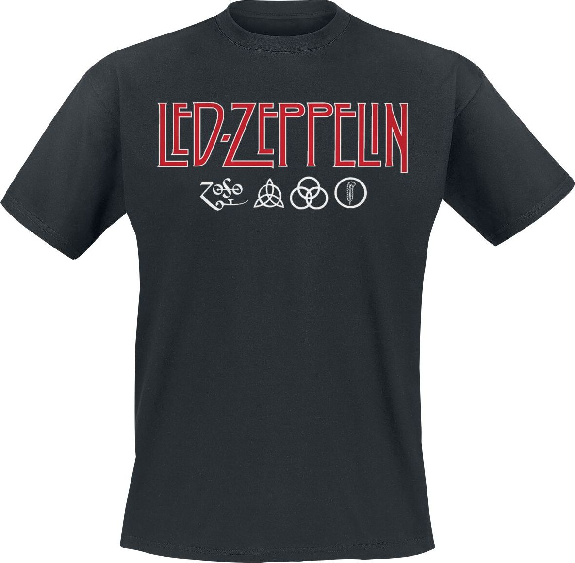 Led Zeppelin Logo & Symbols Tričko černá - RockTime.cz