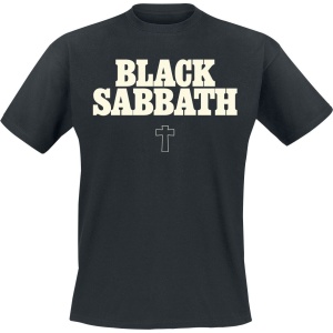 Black Sabbath Typo Cross Tričko černá