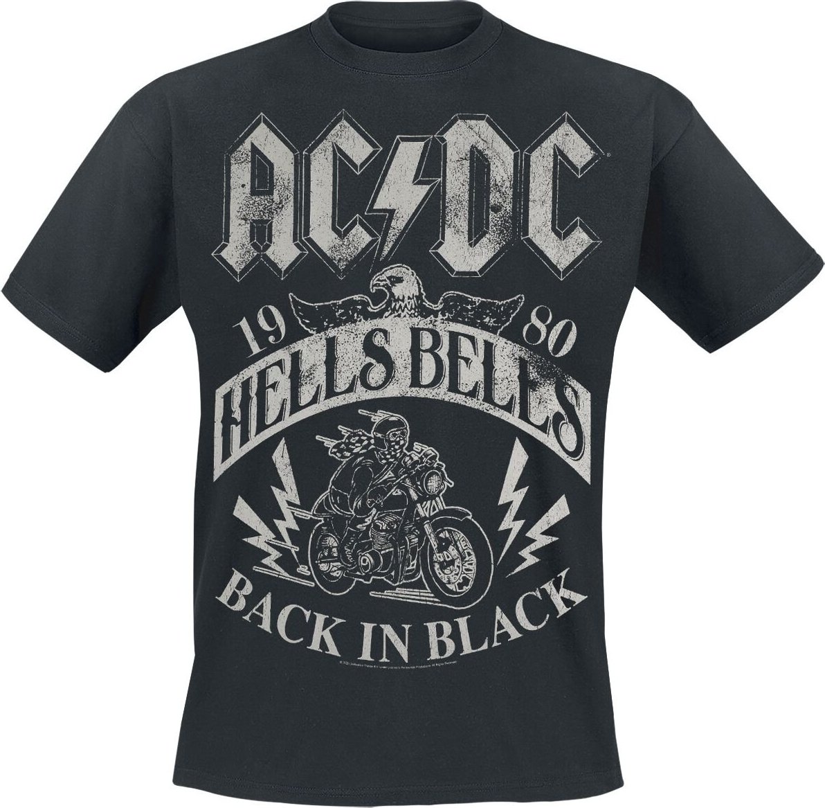 AC/DC Hells Bells 1980 - Heavyweight Tričko černá - RockTime.cz