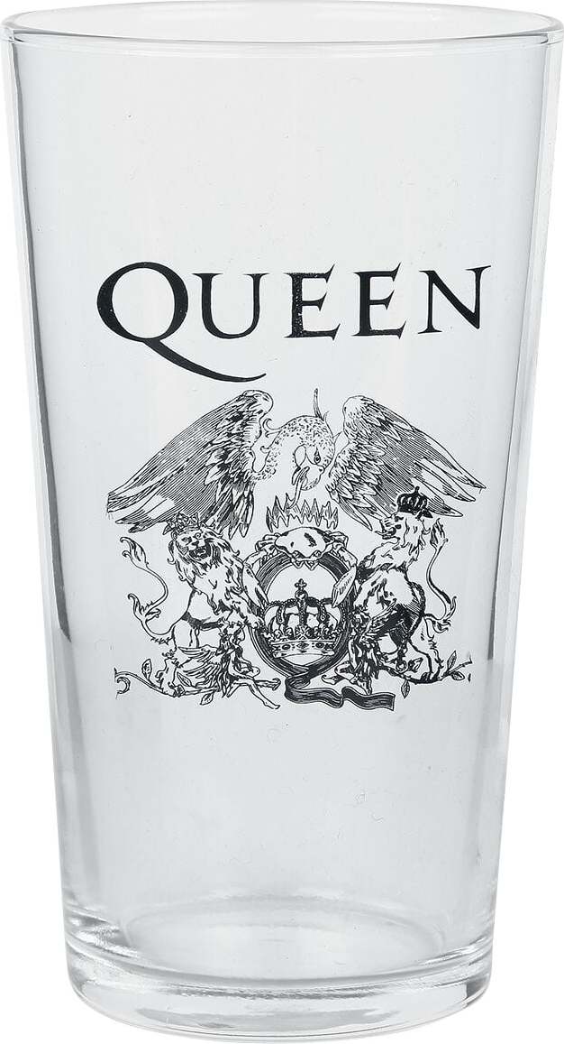 Queen Crest pivní sklenice transparentní - RockTime.cz