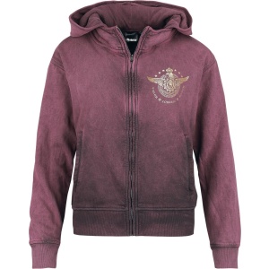 Sabaton Valor Courage Honor Dámská mikina s kapucí na zip vínová - RockTime.cz