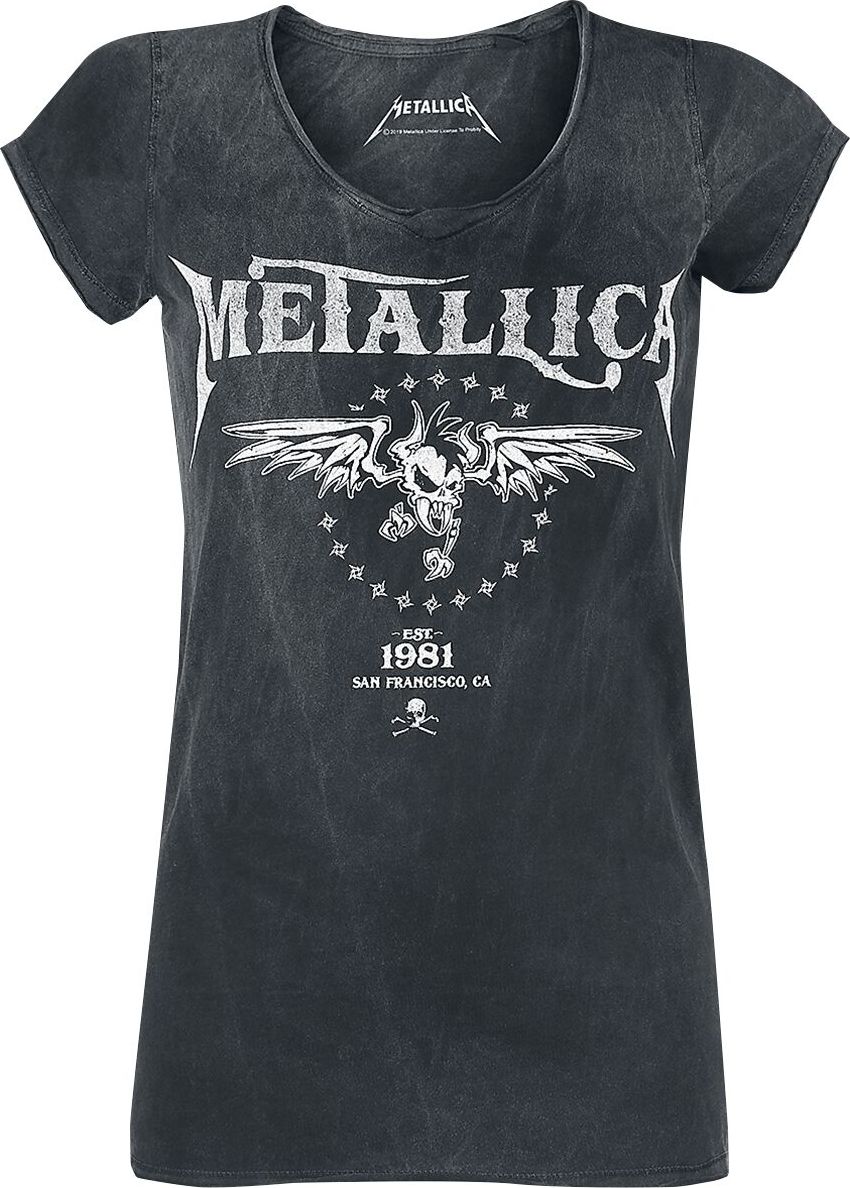 Metallica Biker Dámské tričko cerná/šedá - RockTime.cz Metallica Biker Dámské tričko cerná/šedá - RockTime.cz