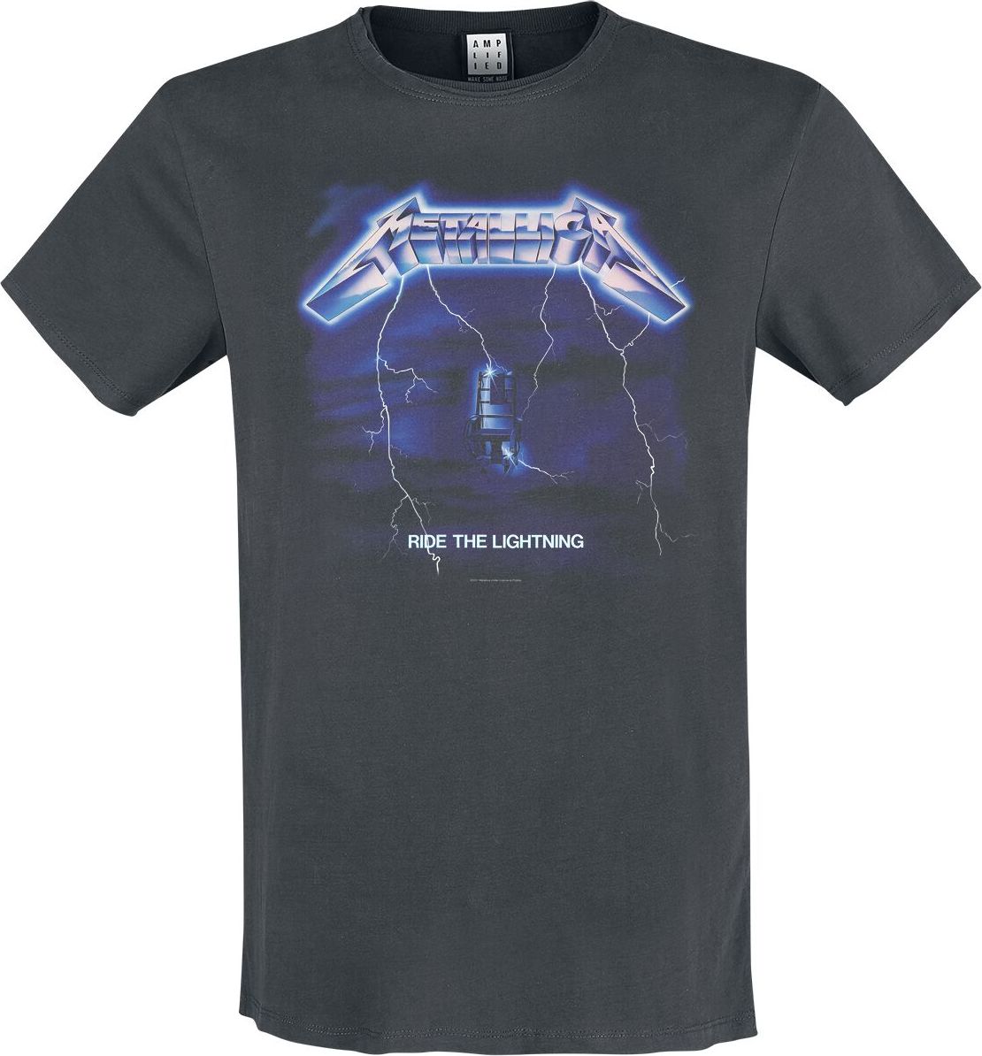 Metallica Amplified Collection - Ride The Lightning Tričko charcoal - RockTime.cz