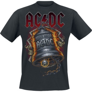 AC/DC Hells Bells Flames Tričko černá - RockTime.cz