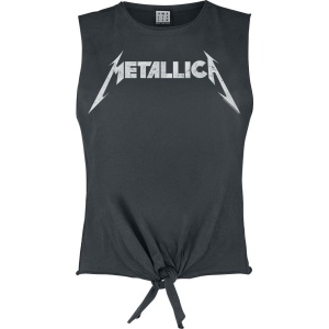 Metallica Amplified Collection - White Logo Dámský top charcoal