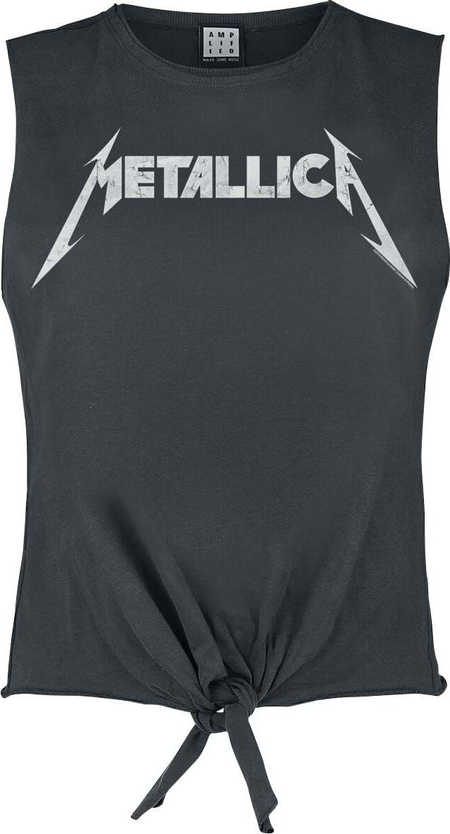 Metallica Amplified Collection - White Logo Dámský top charcoal - RockTime.cz