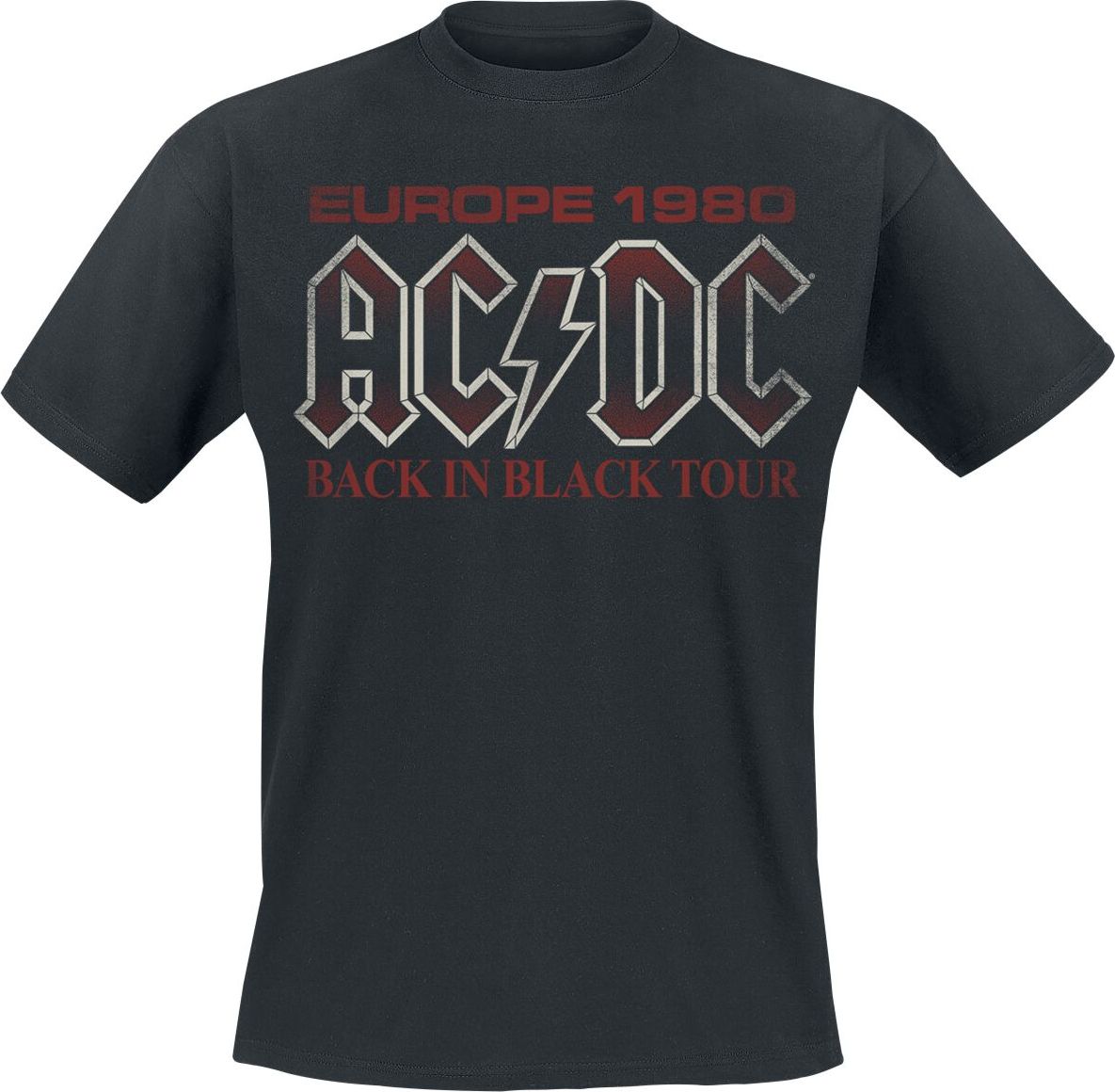 AC/DC Back In Black Europe 1980 Tričko černá - RockTime.cz
