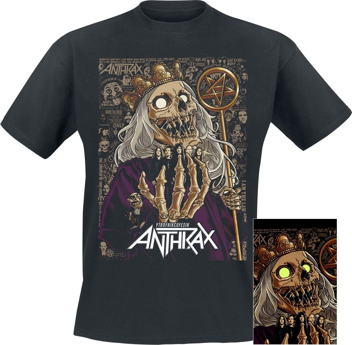 Anthrax 40th King Tričko černá - RockTime.cz Anthrax 40th King Tričko černá - RockTime.cz