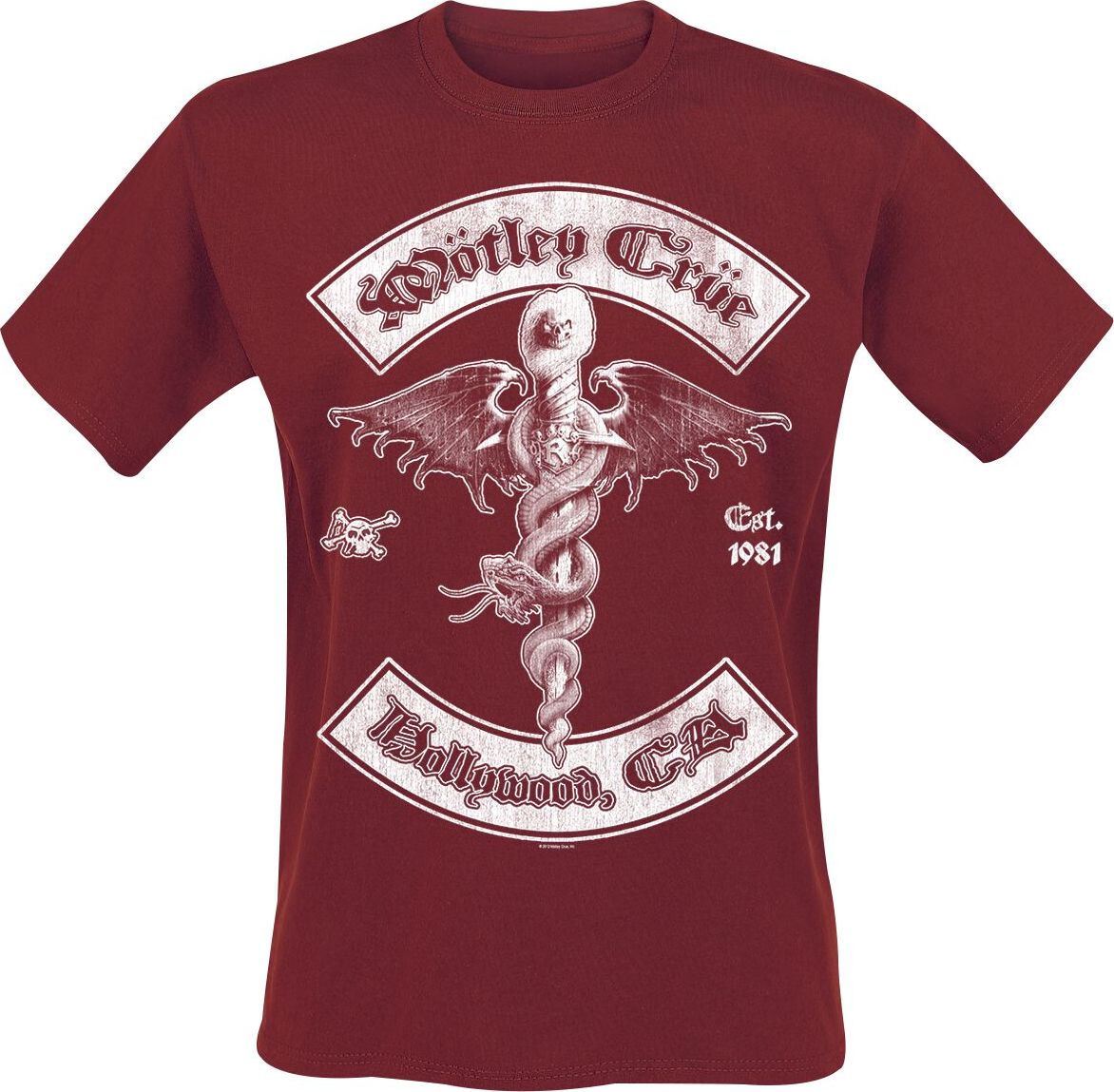 Mötley Crüe Feelgood Hollywood Tričko tmavě červená - RockTime.cz Mötley Crüe Feelgood Hollywood Tričko tmavě červená - RockTime.cz