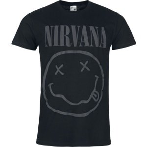 Nirvana Smile Logo 3D Druck Tričko černá - RockTime.cz