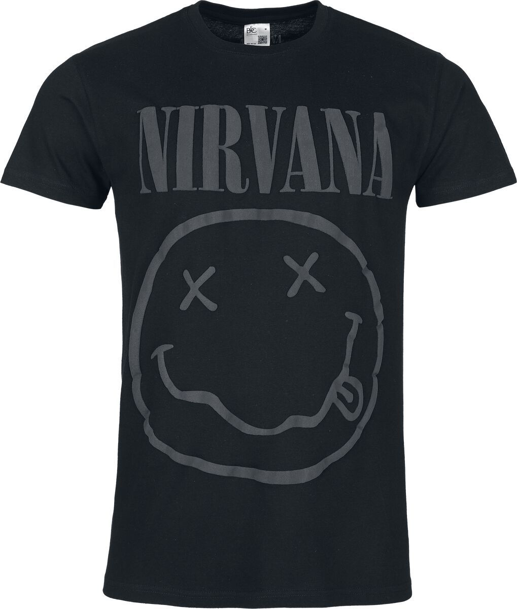 Nirvana Smile Logo 3D Druck Tričko černá - RockTime.cz Nirvana Smile Logo 3D Druck Tričko černá - RockTime.cz