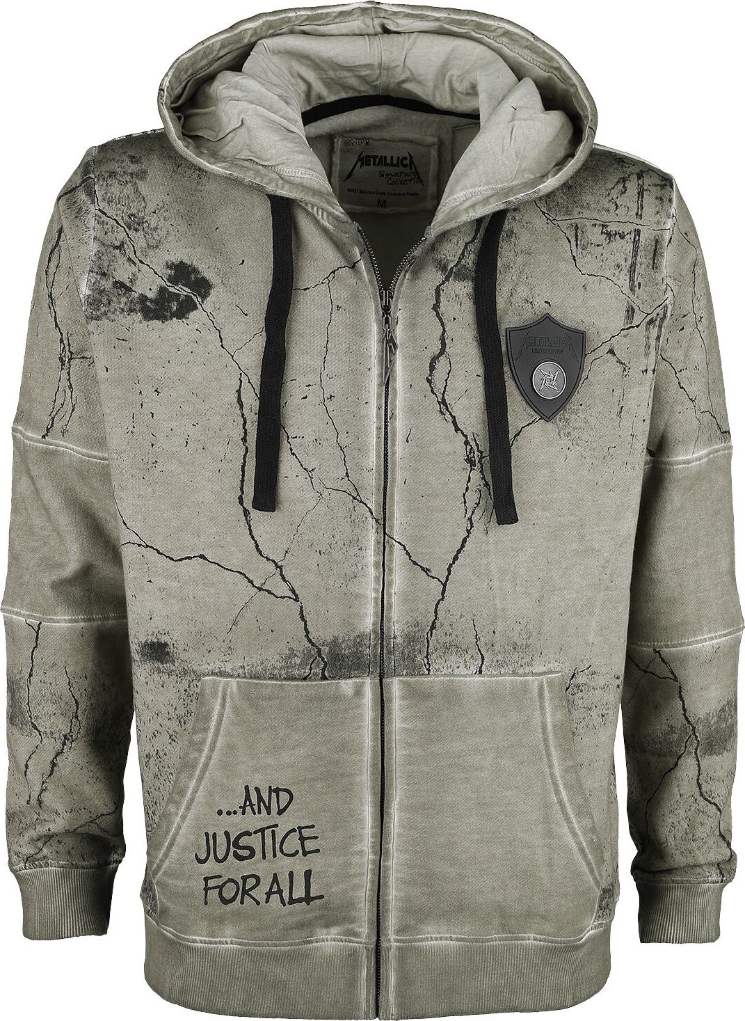 Metallica EMP Signature Collection Mikina s kapucí na zip olivová - RockTime.cz
