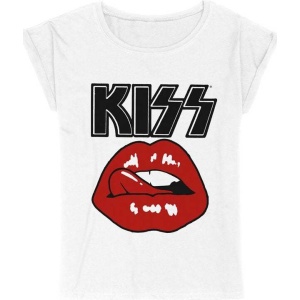 Kiss Lips Dámské tričko bílá - RockTime.cz