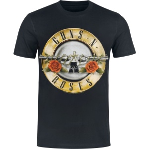 Guns N' Roses Distressed Bullet - Heavyweight Tričko černá - RockTime.cz