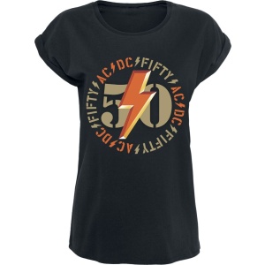 AC/DC Fifty Bold Emblem Dámské tričko černá - RockTime.cz