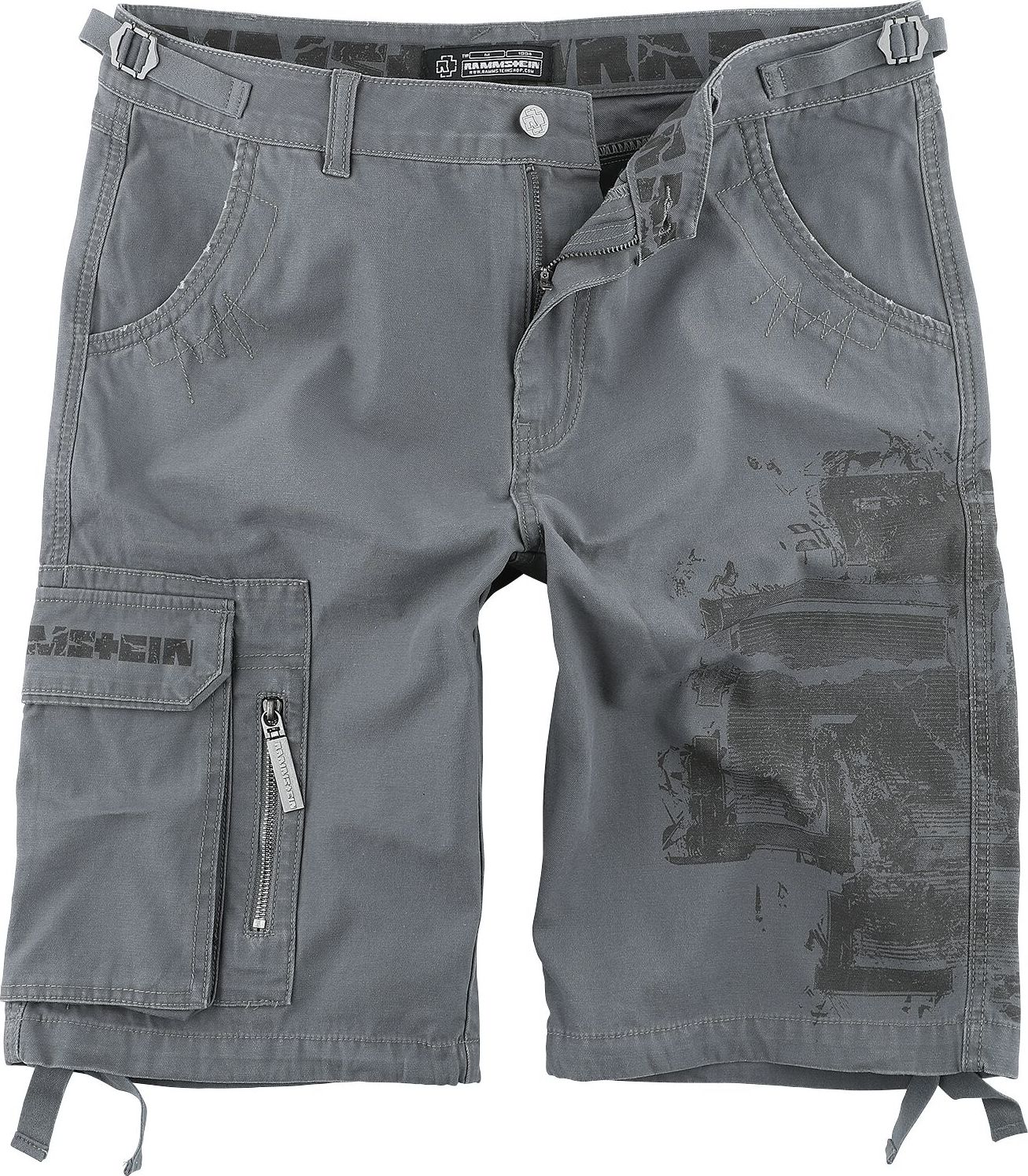 Rammstein Broken Logo Cargo kraťasy šedá - RockTime.cz Rammstein Broken Logo Cargo kraťasy šedá - RockTime.cz