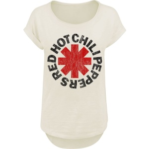 Red Hot Chili Peppers Distressed Logo Dámské tričko béžová - RockTime.cz