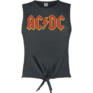 AC/DC Amplified Collection - Logo Dámský top charcoal - RockTime.cz