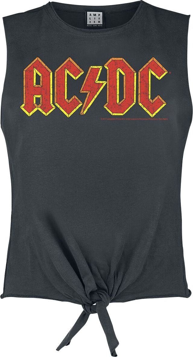 AC/DC Amplified Collection - Logo Dámský top charcoal - RockTime.cz AC/DC Amplified Collection - Logo Dámský top charcoal - RockTime.cz