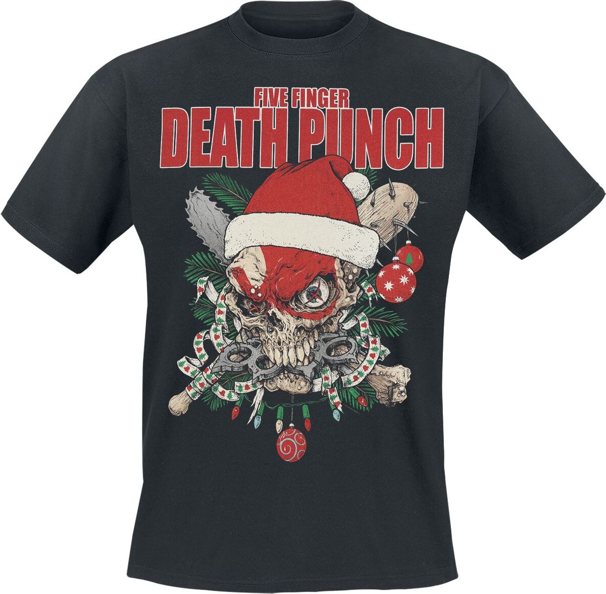 Five Finger Death Punch RAF Knucklehead Xmas Tričko černá - RockTime.cz