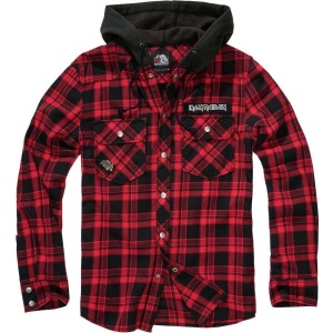 Iron Maiden Check Shirt Hooded Eddie Košile černá / tmavě červená
