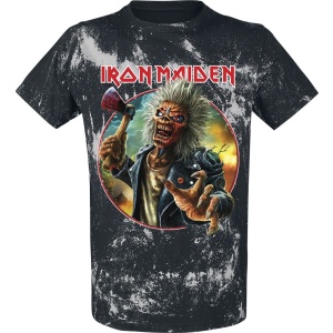 Iron Maiden Axe Eddie Blacksplattered Tričko cerná/šedá - RockTime.cz