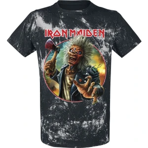 Iron Maiden Axe Eddie Blacksplattered Tričko cerná/šedá - RockTime.cz