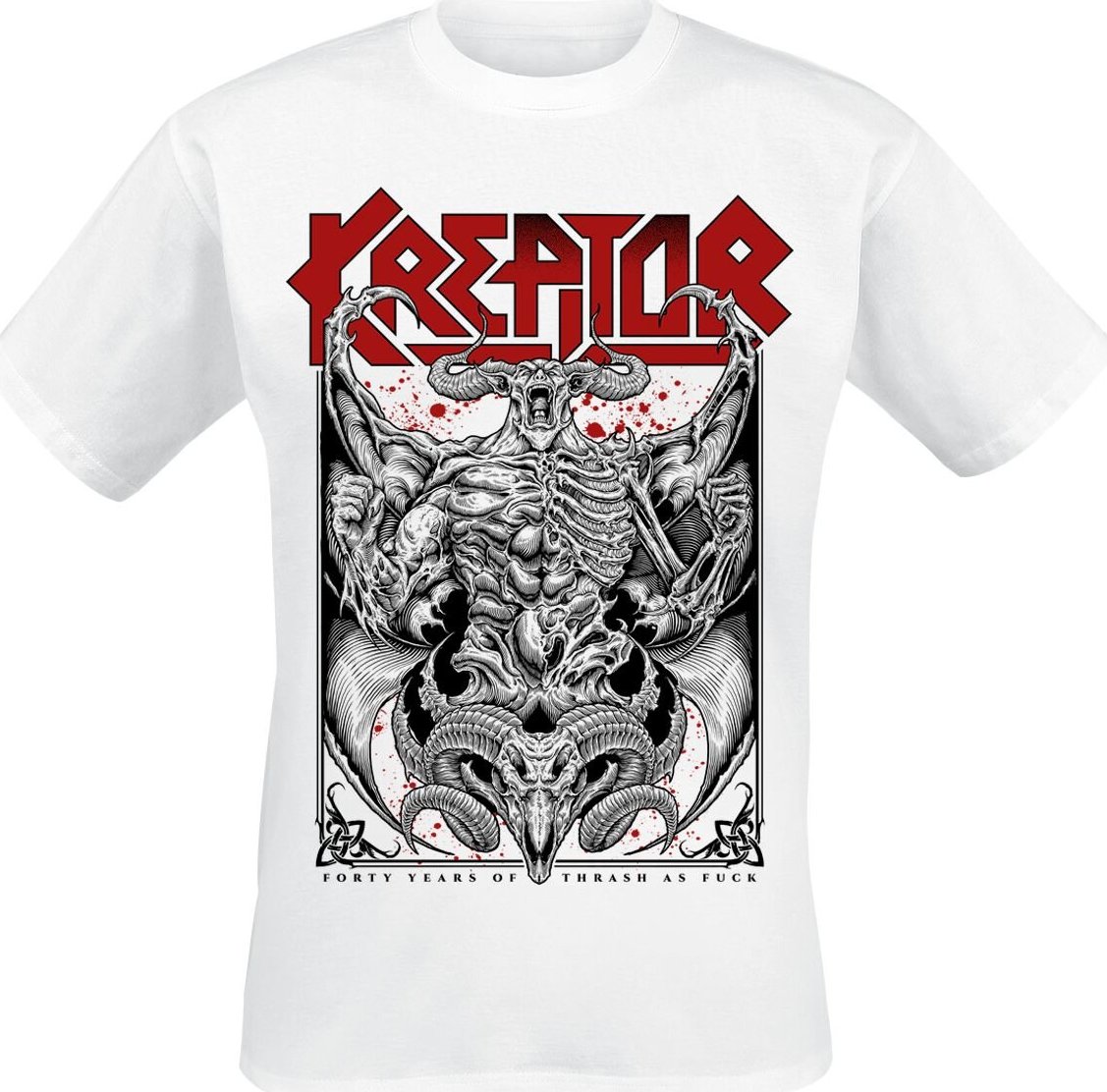 Kreator 40 Years Of Thrash Tričko bílá - RockTime.cz
