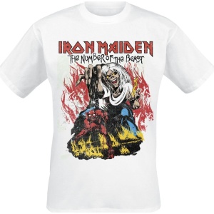 Iron Maiden Stylised Dancing Flames Tričko bílá