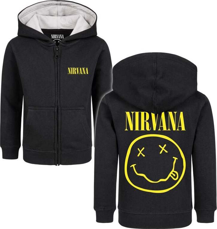 Nirvana Metal Kids - Logo detská mikina s kapucí na zip černá - RockTime.cz