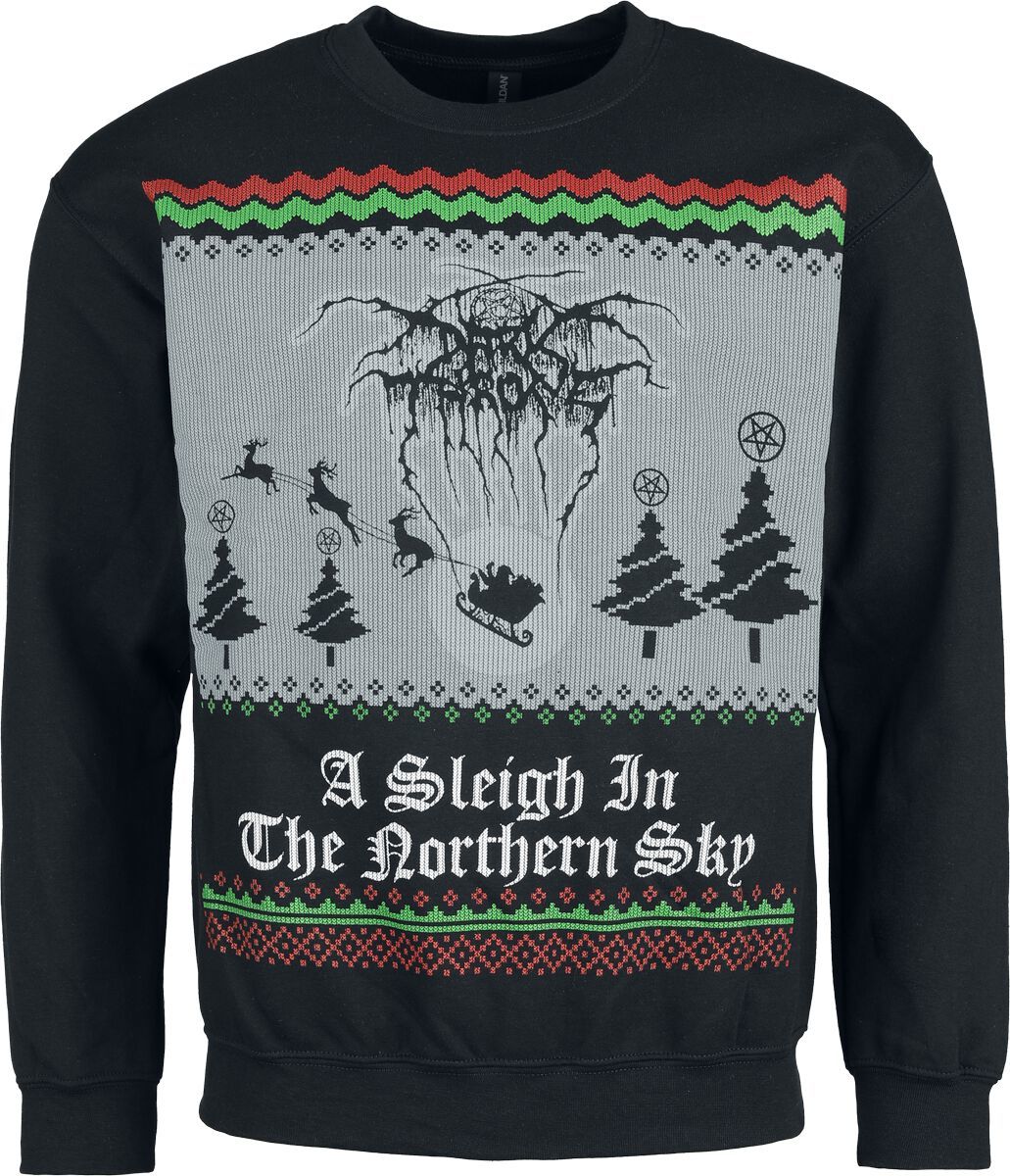 Darkthrone Holiday Sweater - A Sleigh In The Northern Sky Mikina černá - RockTime.cz Darkthrone Holiday Sweater - A Sleigh In The Northern Sky Mikina černá - RockTime.cz