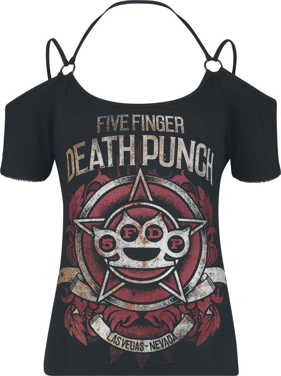 Five Finger Death Punch Red Logo Dámské tričko černá - RockTime.cz