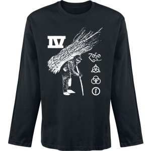 Led Zeppelin IV Illustration Track List Tričko s dlouhým rukávem černá