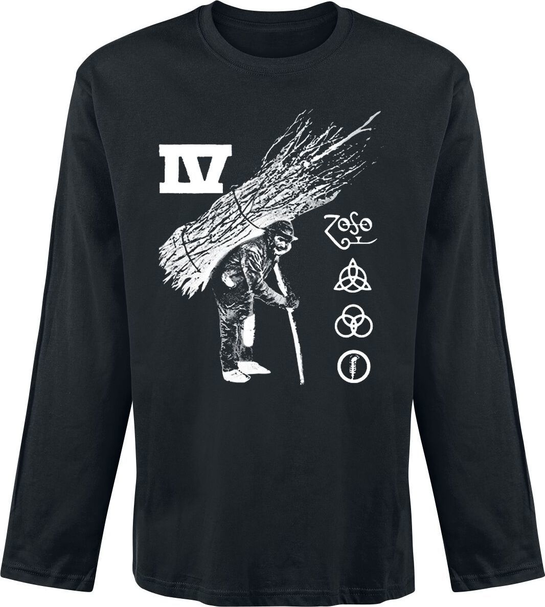 Led Zeppelin IV Illustration Track List Tričko s dlouhým rukávem černá - RockTime.cz
