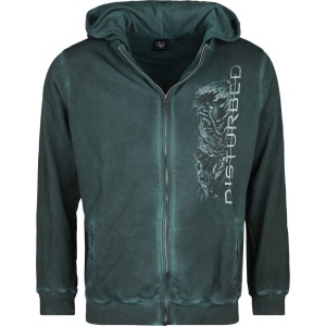 Disturbed Guitar Mikina s kapucí na zip petrolejová