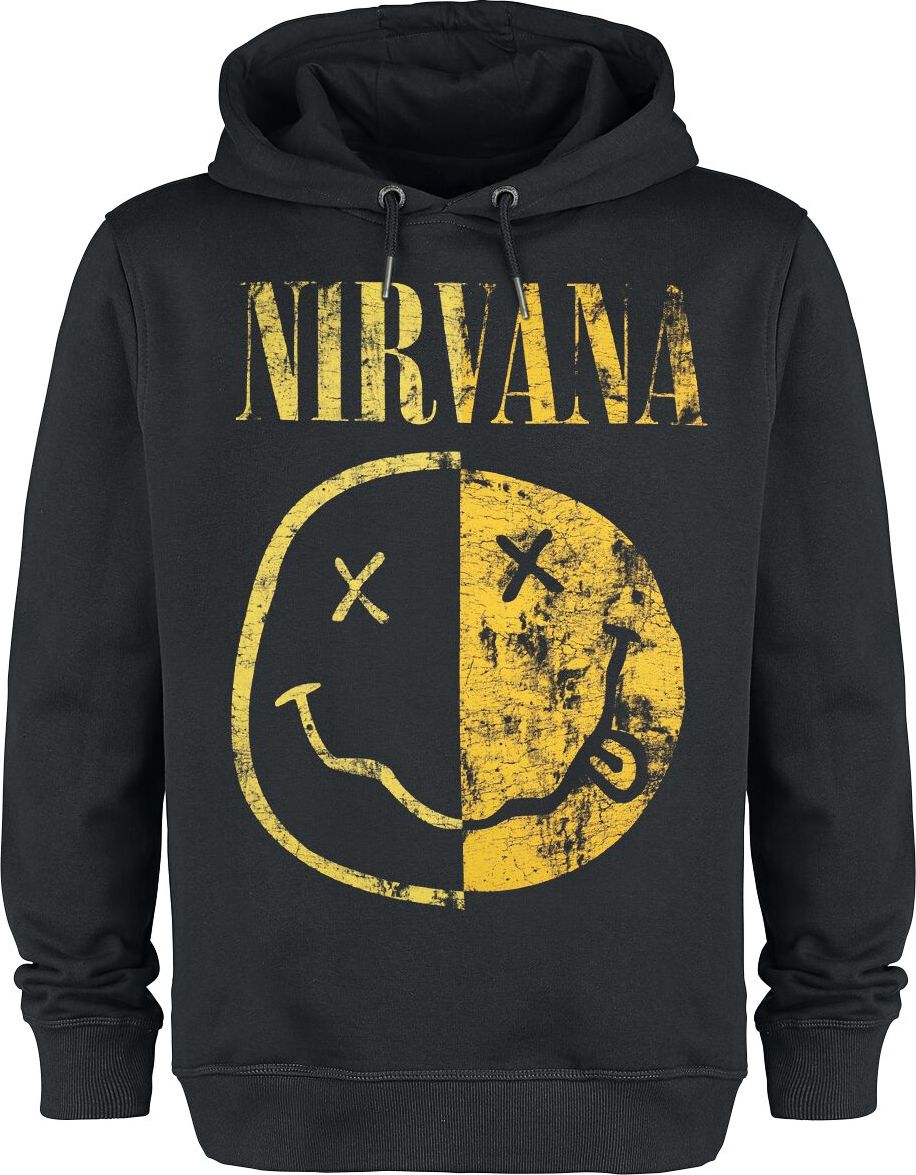 Nirvana Amplified Collection - Spliced Smiley Mikina s kapucí černá - RockTime.cz
