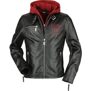 Five Finger Death Punch EMP Signature Collection Kožená bunda černá / tmavě červená - RockTime.cz