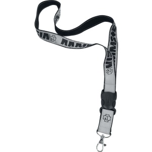 Rammstein Klassik Šňůrka na klíče cerná/bílá