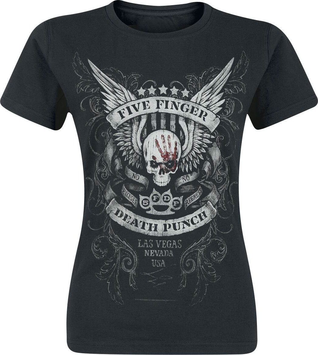 Five Finger Death Punch No Regrets Dámské tričko černá - RockTime.cz Five Finger Death Punch No Regrets Dámské tričko černá - RockTime.cz