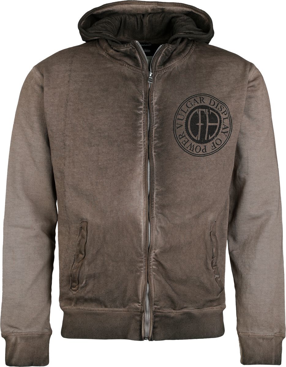 Pantera Vulgar Display Mikina s kapucí na zip hnědá - RockTime.cz