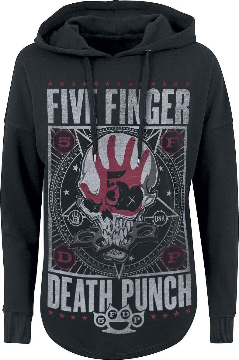 Five Finger Death Punch Star Skull Dámská mikina s kapucí černá/použitý vzhled - RockTime.cz Five Finger Death Punch Star Skull Dámská mikina s kapucí černá/použitý vzhled - RockTime.cz