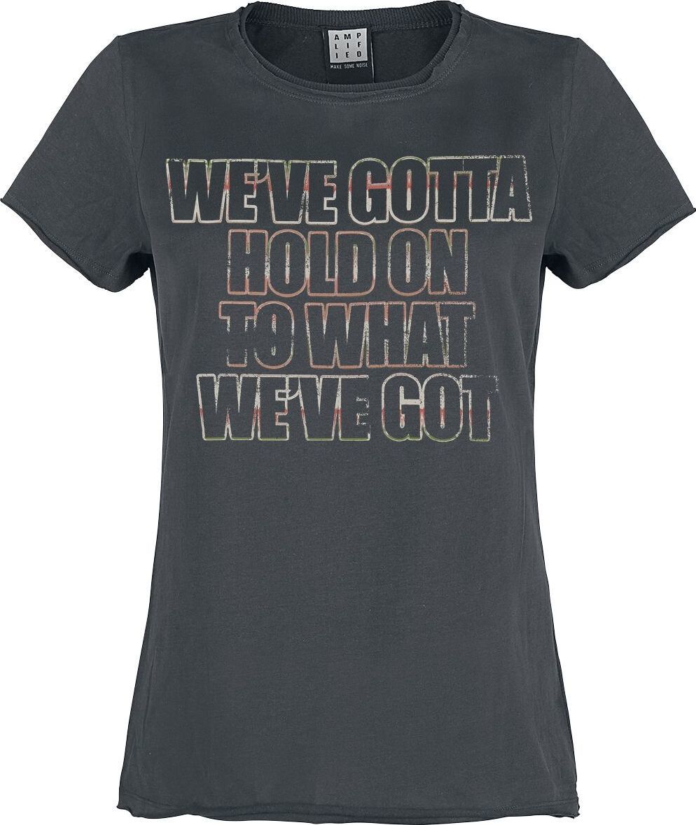 Bon Jovi Amplified Collection - Hold On Dámské tričko charcoal - RockTime.cz